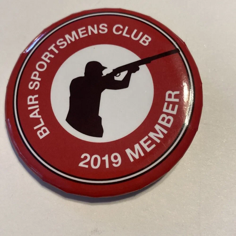 ROD & GUN CLUB Sportsmen's Fish Game 2019 PINBACK BUTTON BADGE